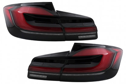 G30 LCI Style LED Taillights Red Black Sequential for BMW 5 Series F10 (2011–2017)