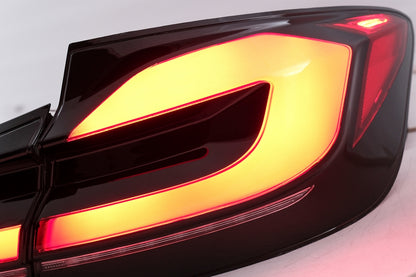 G30 LCI Style LED Taillights Red Black Sequential for BMW 5 Series F10 (2011–2017)