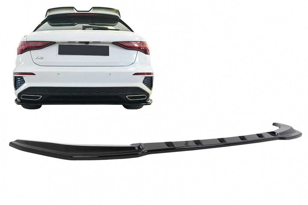 Gloss Black Rear Bumper Splitter Extension Sport Style for Audi A3 8Y S-Line Sportback (2020–2024)