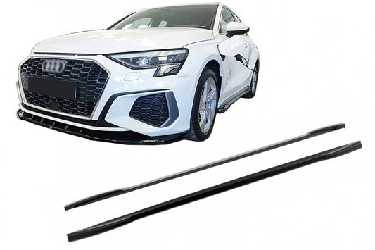 Gloss Black Side Skirt Extensions RS3 Style for Audi A3 8Y S-Line / S3 (2020–)