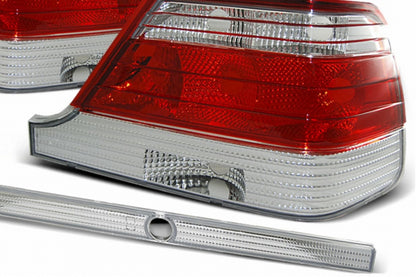 Halogen Taillights Red Clear for Mercedes S-Class W140 Sedan (1995–10.1998)