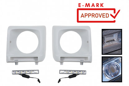Headlight Covers with LED DRL G65 Design Chrome for Mercedes G-Class W463 (2002–2018)