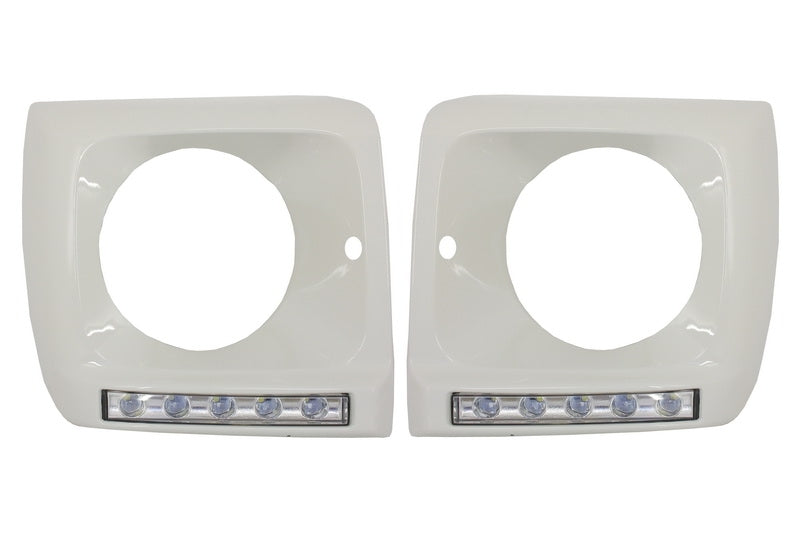 Headlight Covers with LED DRL for Mercedes G-Class W463 (1989–2012) G65 Design White