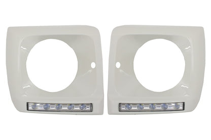Headlight Covers with LED DRL for Mercedes G-Class W463 (1989–2012) G65 Design White