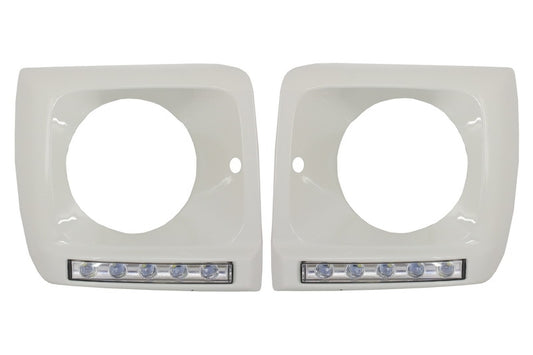 Headlight Covers with LED DRL for Mercedes G-Class W463 (1989–2012) G65 Design White