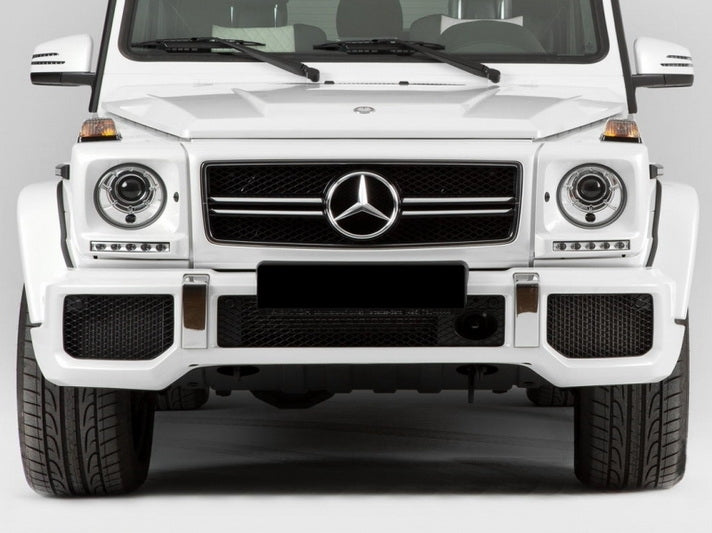 Headlight Covers with LED DRL for Mercedes G-Class W463 (1989–2012) G65 Design White