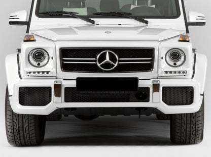 Headlight Covers with LED DRL for Mercedes G-Class W463 (1989–2012) G65 Design White