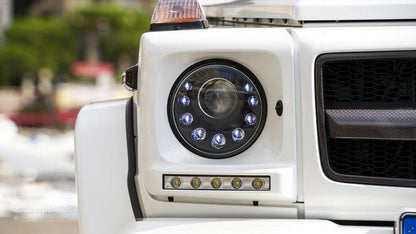 Headlight Covers with LED DRL for Mercedes G-Class W463 (1989–2012) G65 Design White