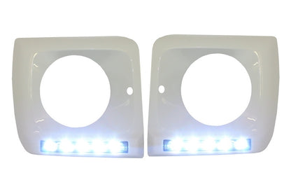 Headlight Covers with LED DRL for Mercedes G-Class W463 (1989–2012) G65 Design White