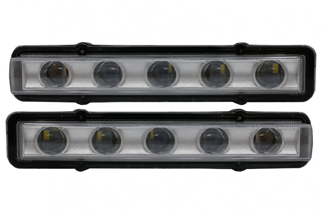 Headlight Covers with LED DRL for Mercedes G-Class W463 (1989–2012) G65 Design White