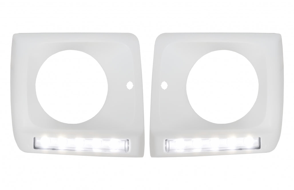 Headlight Covers with LED DRL suitable for Mercedes G-Class W463 (1989–2012) G65 Design Chrome
