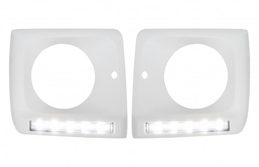 Headlight Covers with LED DRL suitable for Mercedes G-Class W463 (1989–2012) G65 Design Chrome