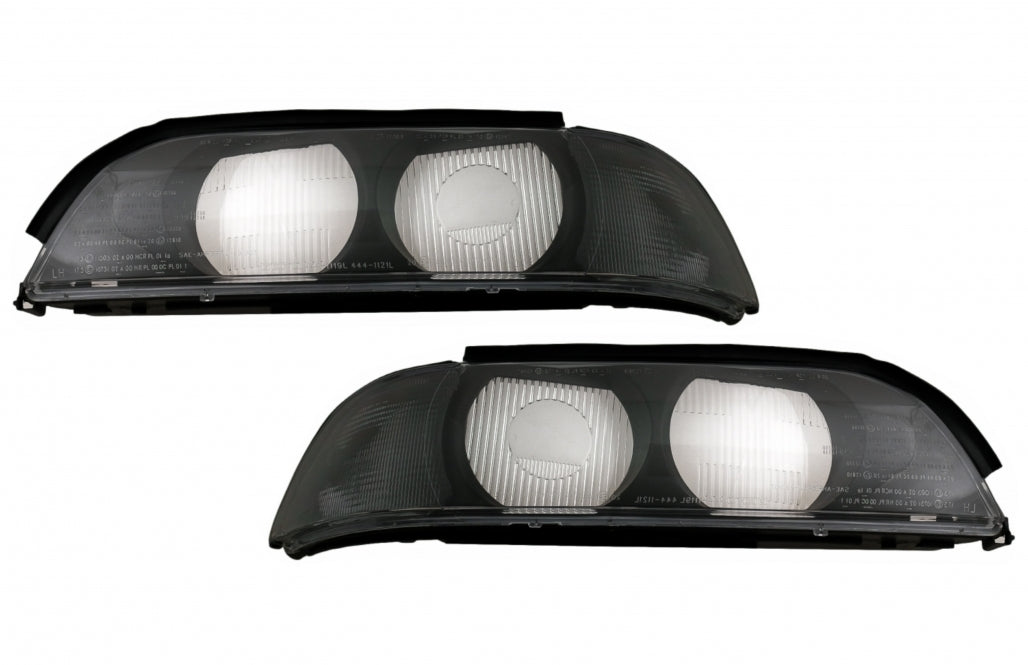Headlight Lenses Left and Right Side Smoke Grey for BMW 5 Series E39 (1995–2000)
