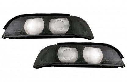 Headlight Lenses Left and Right Side Smoke Grey for BMW 5 Series E39 (1995–2000)