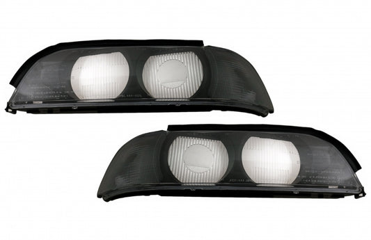 Headlight Lenses Left and Right Side Smoke Grey for BMW 5 Series E39 (1995–2000)