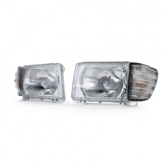 Headlight Set 6-Pin without LWR with White Indicators for Mercedes SL R107 SLC C107 (1971–1989)