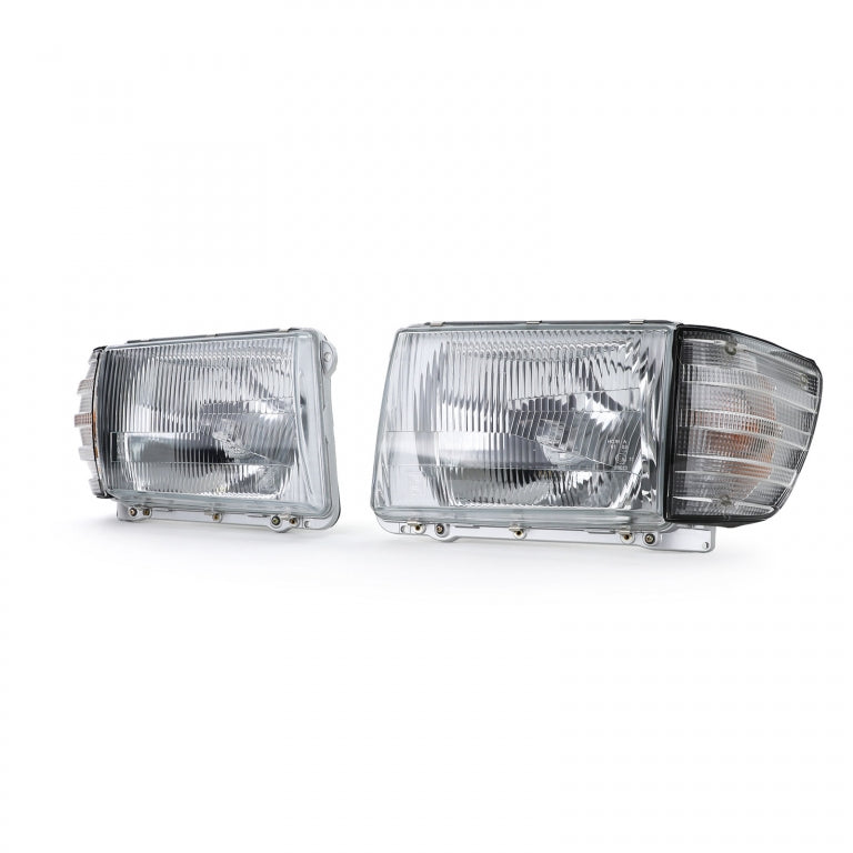 Headlight Set 6-Pin without LWR with White Indicators for Mercedes SL R107  SLC C107 (1971–1989)