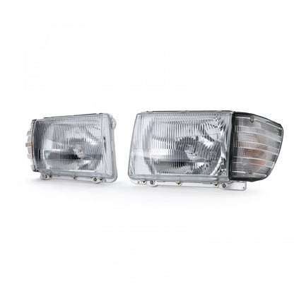 Headlight Set 6-Pin without LWR with White Indicators for Mercedes SL R107  SLC C107 (1971–1989)