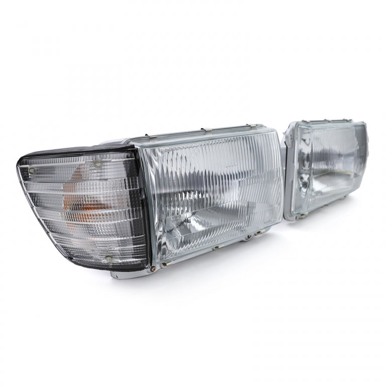 Headlight Set 6-Pin without LWR with White Indicators for Mercedes SL R107  SLC C107 (1971–1989)