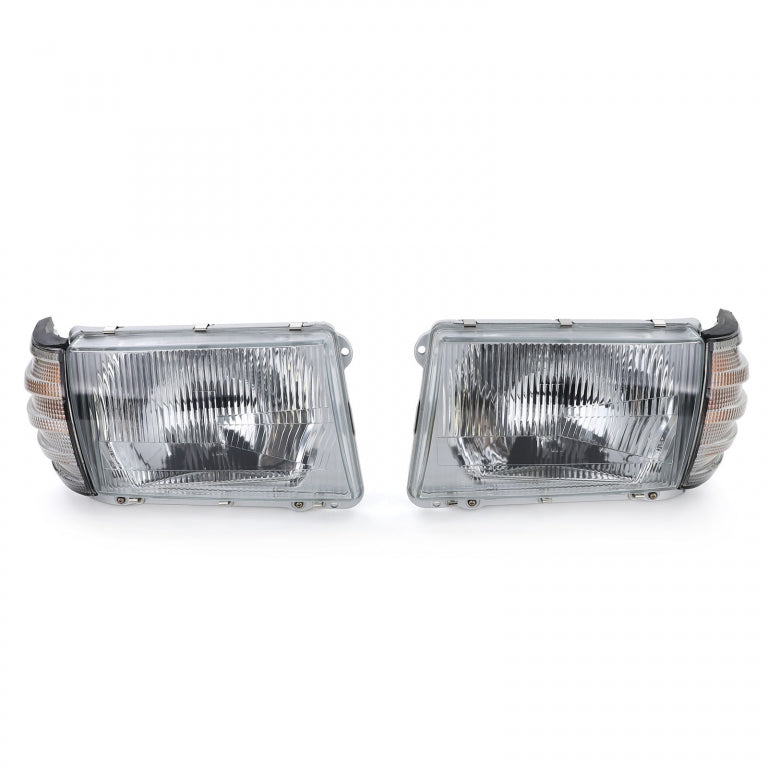 Headlight Set 6-Pin without LWR with White Indicators for Mercedes SL R107  SLC C107 (1971–1989)