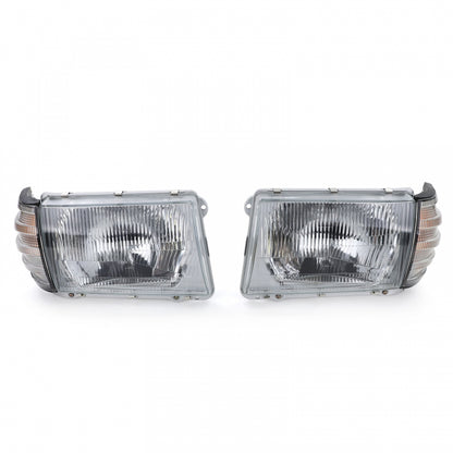Headlight Set 6-Pin without LWR with White Indicators for Mercedes SL R107  SLC C107 (1971–1989)