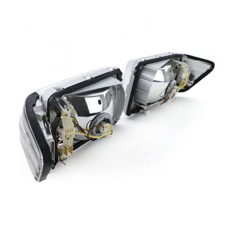 Headlight Set 6-Pin without LWR with White Indicators for Mercedes SL R107  SLC C107 (1971–1989)