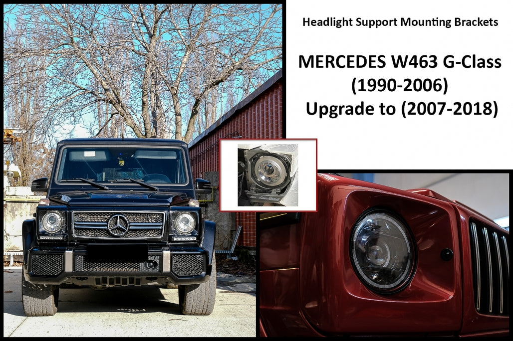 Headlight Support Mounting Brackets for Mercedes G-Class W463 (1990–2006) Upgrade to Facelift (2007–2018)