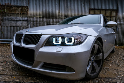 Headlights U-LED 3D Halogen Black for BMW 3 Series E90 E91 LHD (2005–2008)