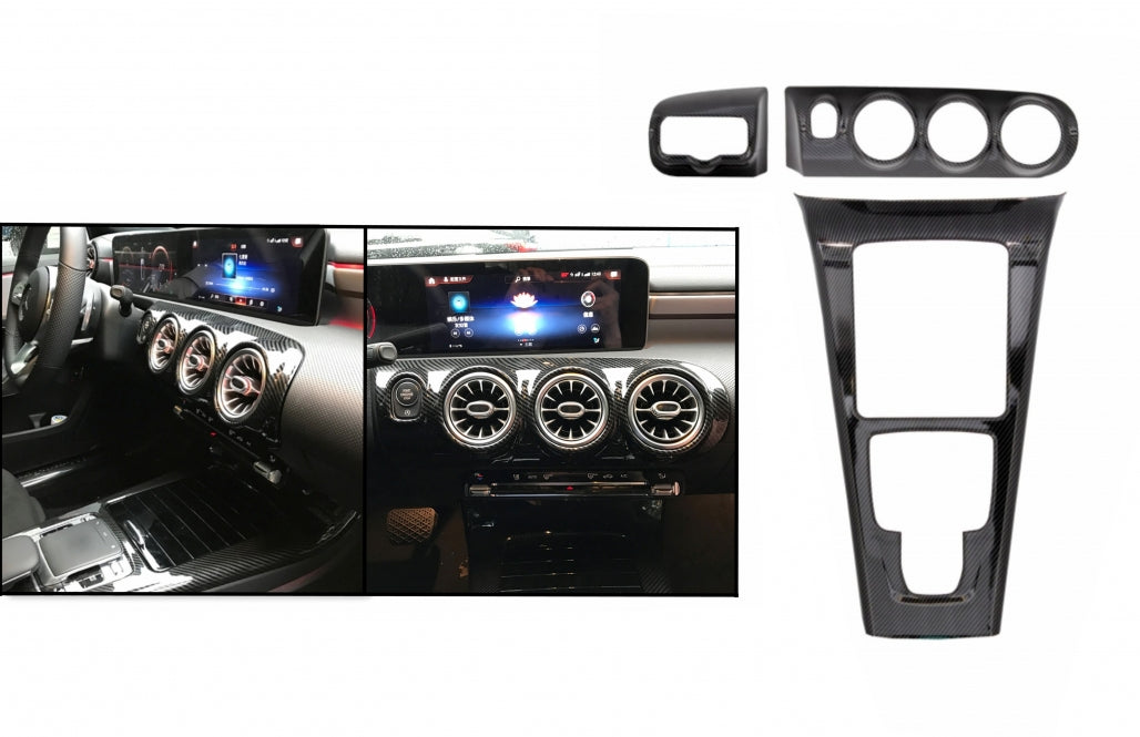 Interior Dashboard Trim Set Carbon Fiber Look for Mercedes A-Class W177 V177 LHD (2018–Up)