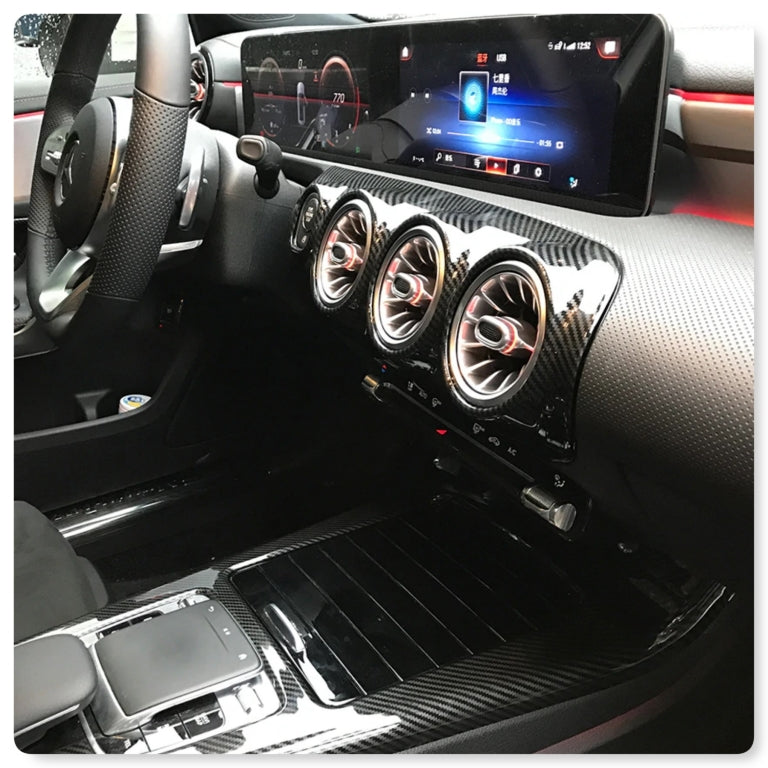 Interior Dashboard Trim Set Carbon Fiber Look for Mercedes A-Class W177 V177 LHD (2018–Up)