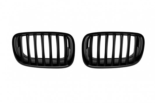 Kidney Grilles Black Lacquer for BMW X5 E70 (2007-2013) X6 E71 (2008-2013)