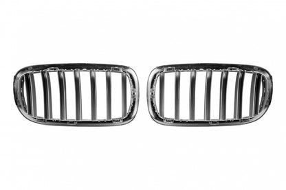 Kidney Grilles Chrome Gray for BMW X5 F15 (2013-2018) X6 F16 (2014-2019)