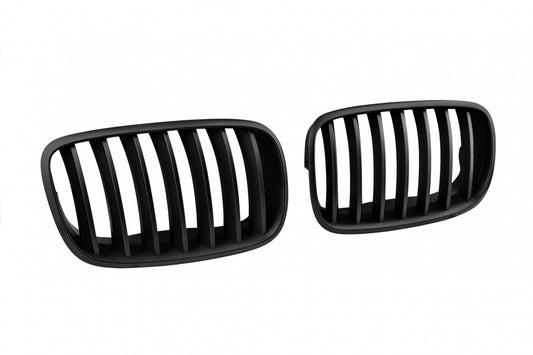 Kidney Grilles Matte Black for BMW X5 E70 (2007-2013) X6 E71 (2008-2011)