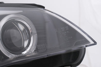 LED Angel Eyes Headlights Black LCI Design for BMW 5 Series E60 E61 (2003–2007)