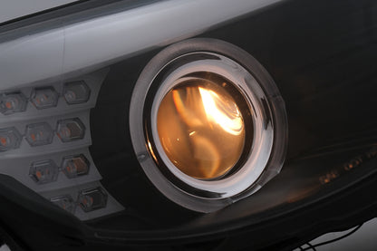 LED Angel Eyes Headlights Black LCI Design for BMW 5 Series E60 E61 (2003–2007)