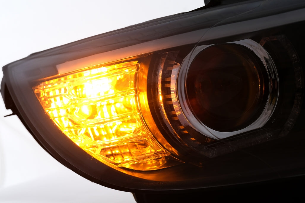 LED Angel Eyes Xenon Headlights Black for BMW 3 Series E92 E93 (2006–2010)