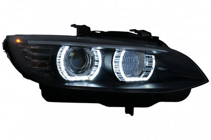LED Angel Eyes Xenon Headlights Black for BMW 3 Series E92 E93 (2006–2010)