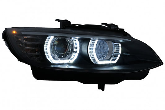 LED Angel Eyes Xenon Headlights Black for BMW 3 Series E92 E93 (2006–2010)