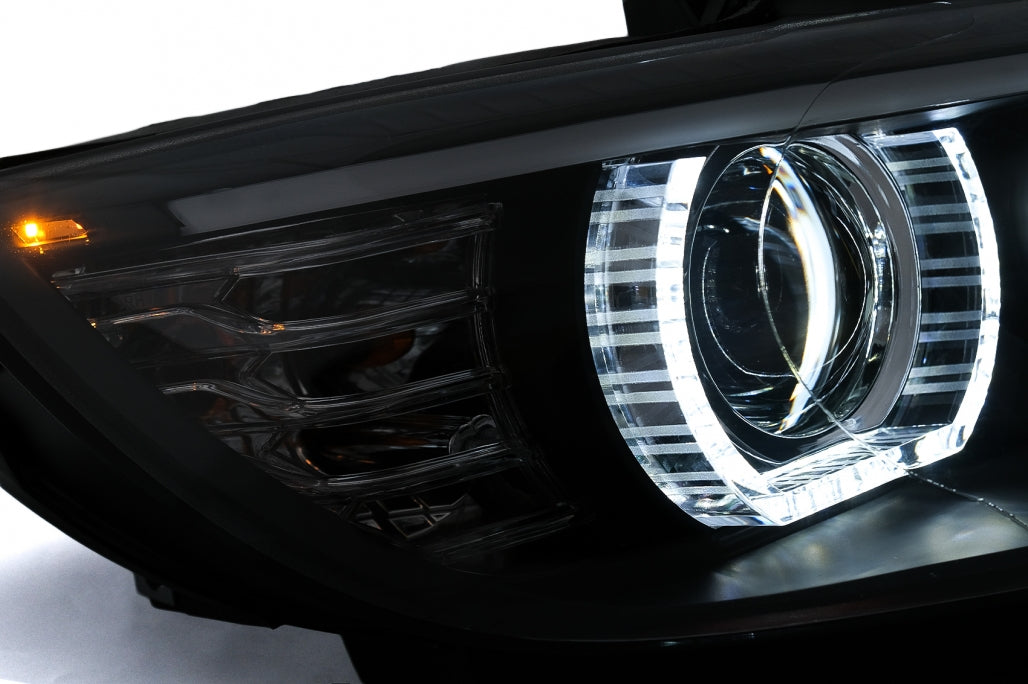 LED Angel Eyes Xenon Headlights Black for BMW 3 Series E92 E93 (2006–2010)