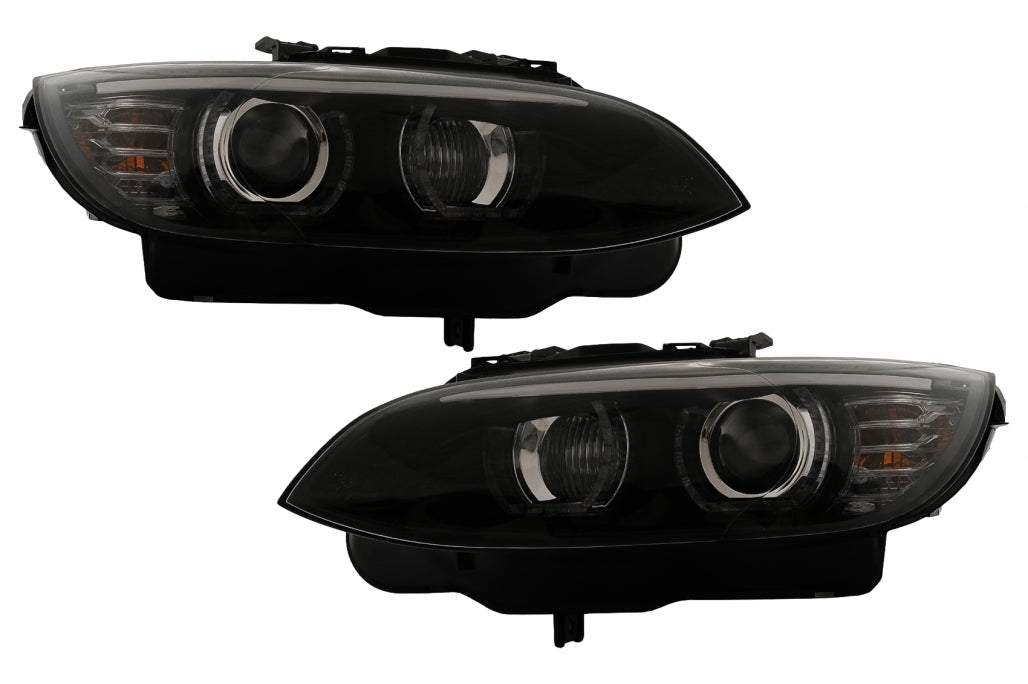 LED Angel Eyes Xenon Headlights Black for BMW 3 Series E92 E93 (2006–2010)