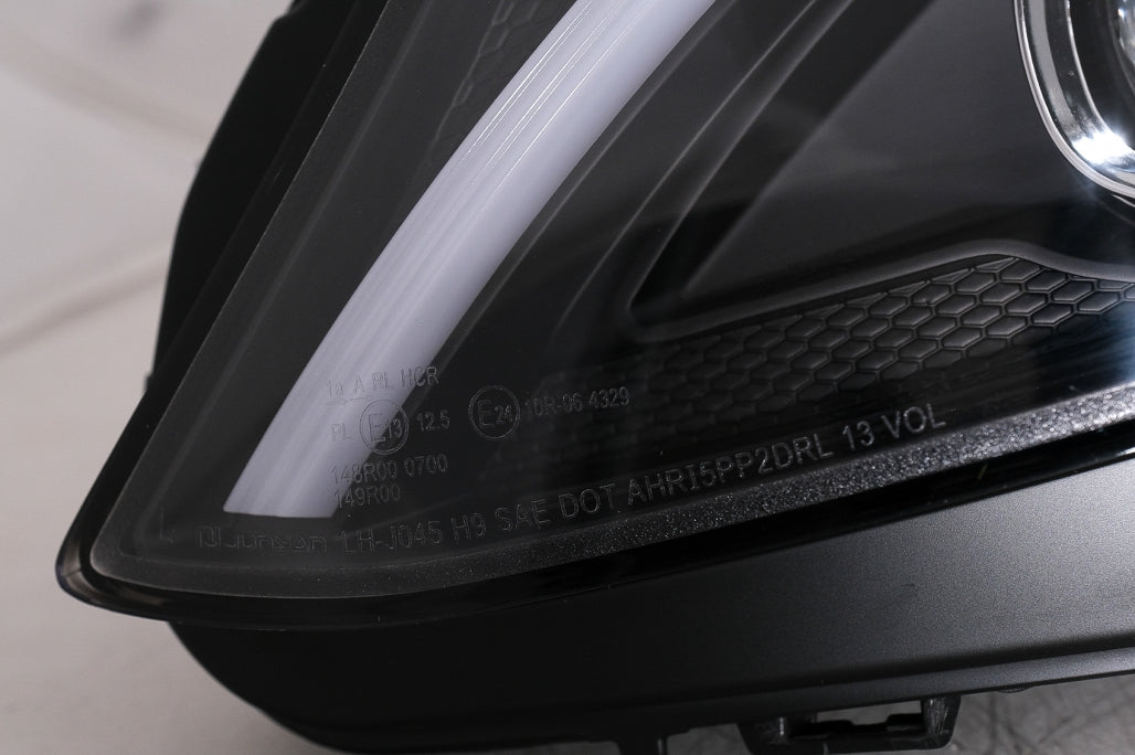 LED DRL Headlights Black Sequential for Mercedes C-Class W205 S205 C205 A205 (2014–2018)