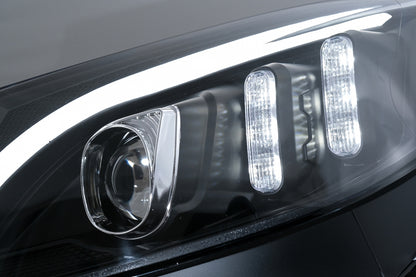 LED DRL Headlights Black Sequential for Mercedes C-Class W205 S205 C205 A205 (2014–2018)