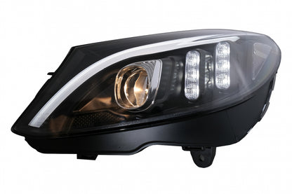 LED DRL Headlights Black Sequential for Mercedes C-Class W205 S205 C205 A205 (2014–2018)