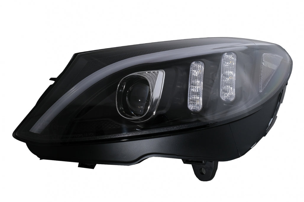LED DRL Headlights Black Sequential for Mercedes C-Class W205 S205 C205 A205 (2014–2018)