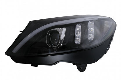 LED DRL Headlights Black Sequential for Mercedes C-Class W205 S205 C205 A205 (2014–2018)