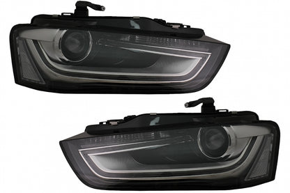 LED DRL Headlights Black for Audi A4 B8.5 Facelift Xenon (2012–2015)
