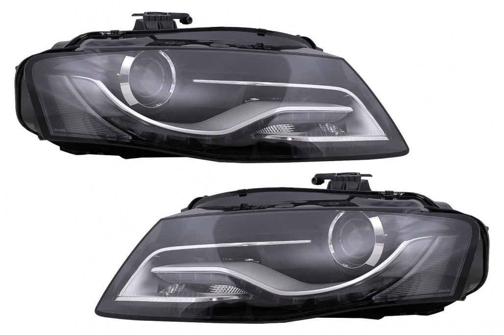 LED DRL Headlights Black for Audi A4 B8 8K Xenon LHD (2009–10.2011)
