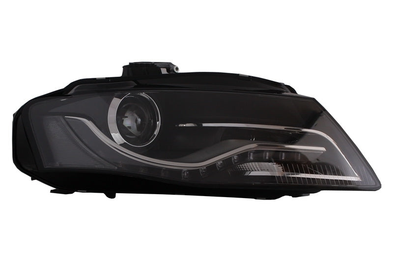 LED DRL Headlights Black for Audi A4 B8 8K (2008–2011) with Daytime Running Lights