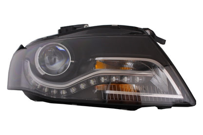 LED DRL Headlights Black for Audi A4 B8 8K (2008–2011) with Daytime Running Lights