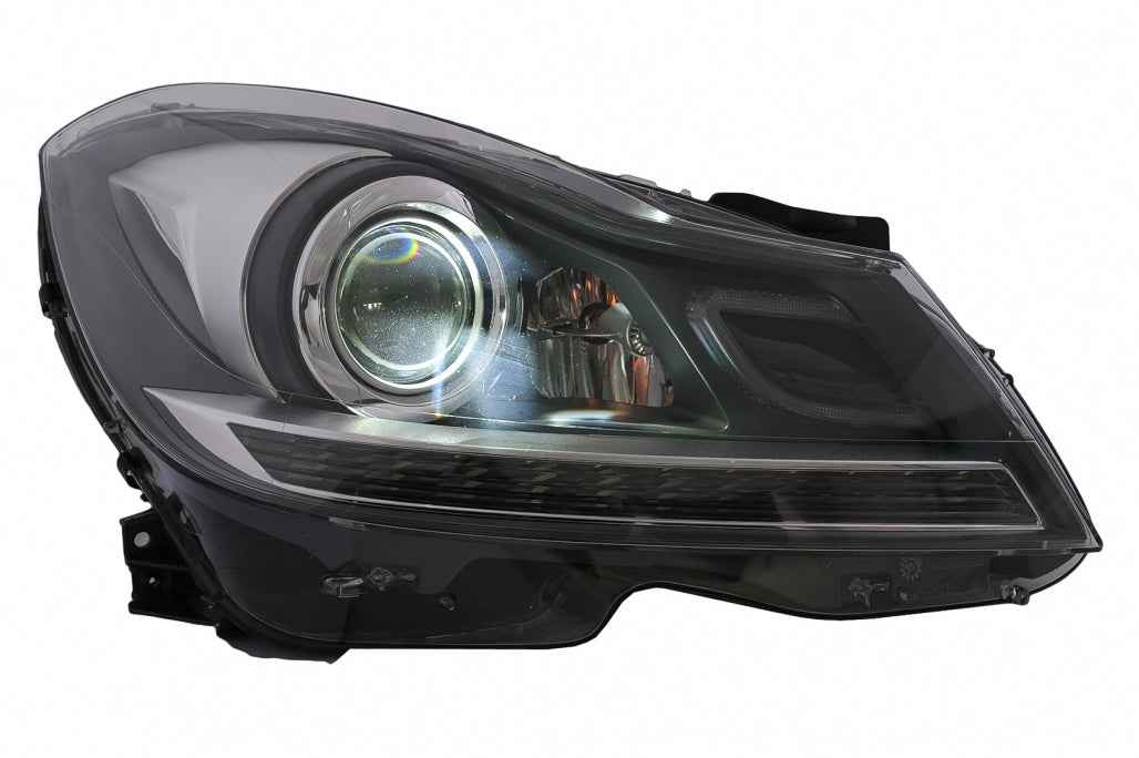 LED DRL Headlights with Dynamic Sequential Turn Signal for Mercedes C-Class W204 S204 Facelift (2011–2014)